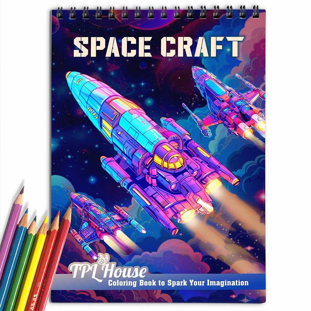 TPLHOUSE Space Craft Coloring Book for Adults