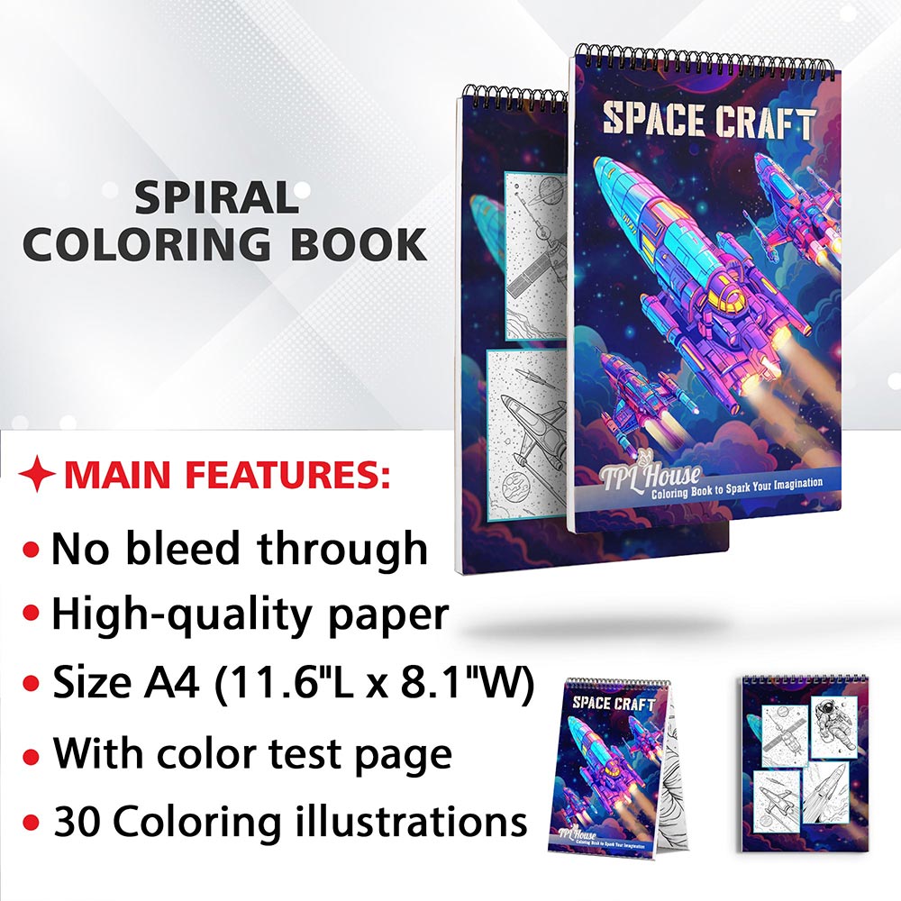 TPLHOUSE Space Craft Coloring Sheets for Adults