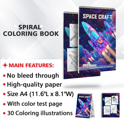 TPLHOUSE Space Craft Coloring Sheets for Adults