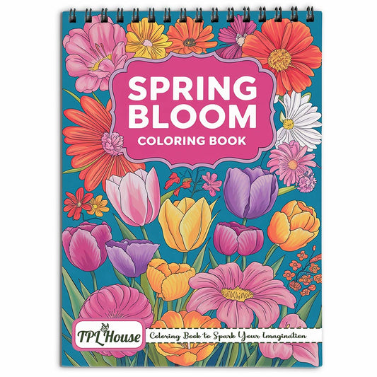 TPLHOUSE Spring Blooms Coloring Book for Adults