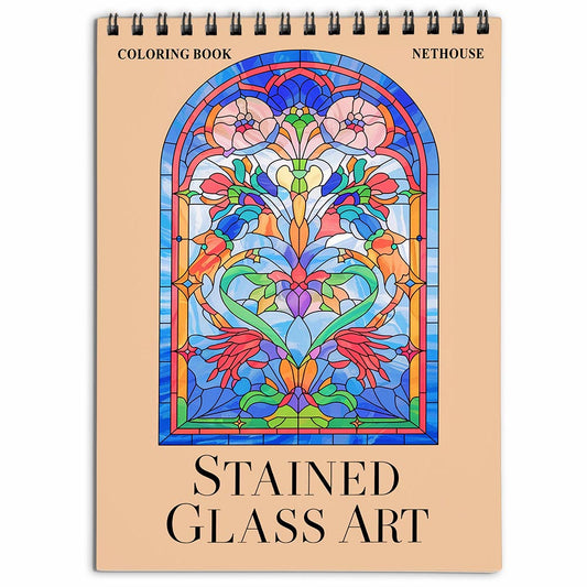 TPLHOUSE Stained Glass Art Coloring Book for Adults