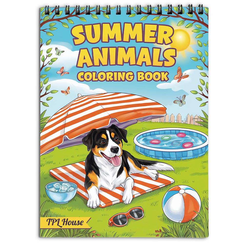 TPLHOUSE Summer Animal Coloring Book For Adults