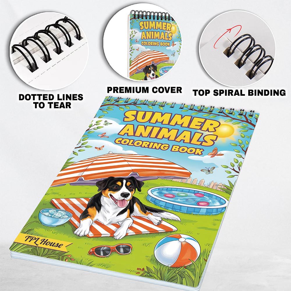 TPLHOUSE Summer Animal Coloring Pages For Adults