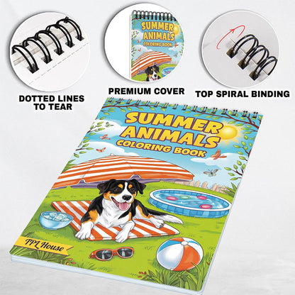 TPLHOUSE Summer Animal Coloring Pages For Adults