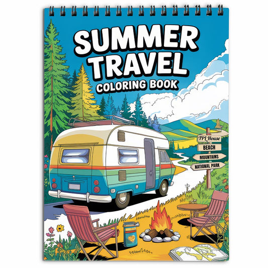 TPLHOUSE Summer Travel Coloring Book For Adults