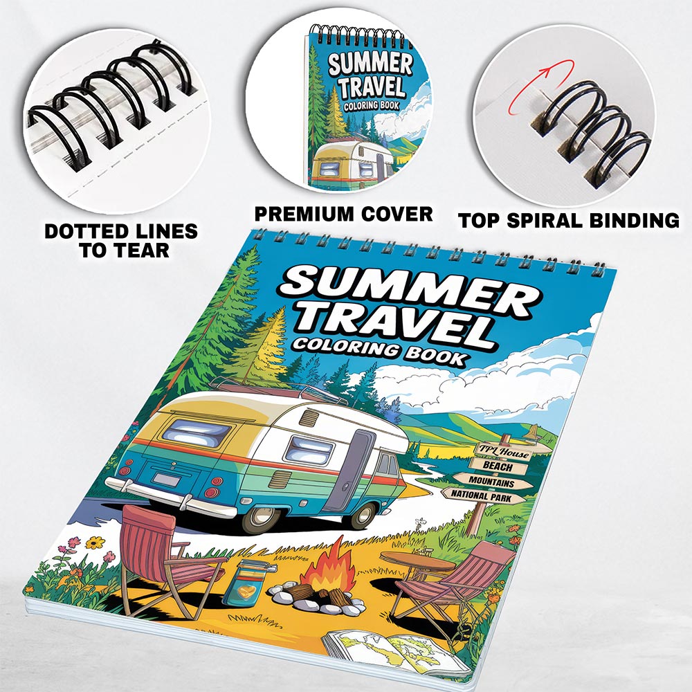 TPLHOUSE Summer Travel Coloring Pages For Adults