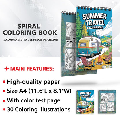 TPLHOUSE Summer Travel Coloring Sheets For Adults
