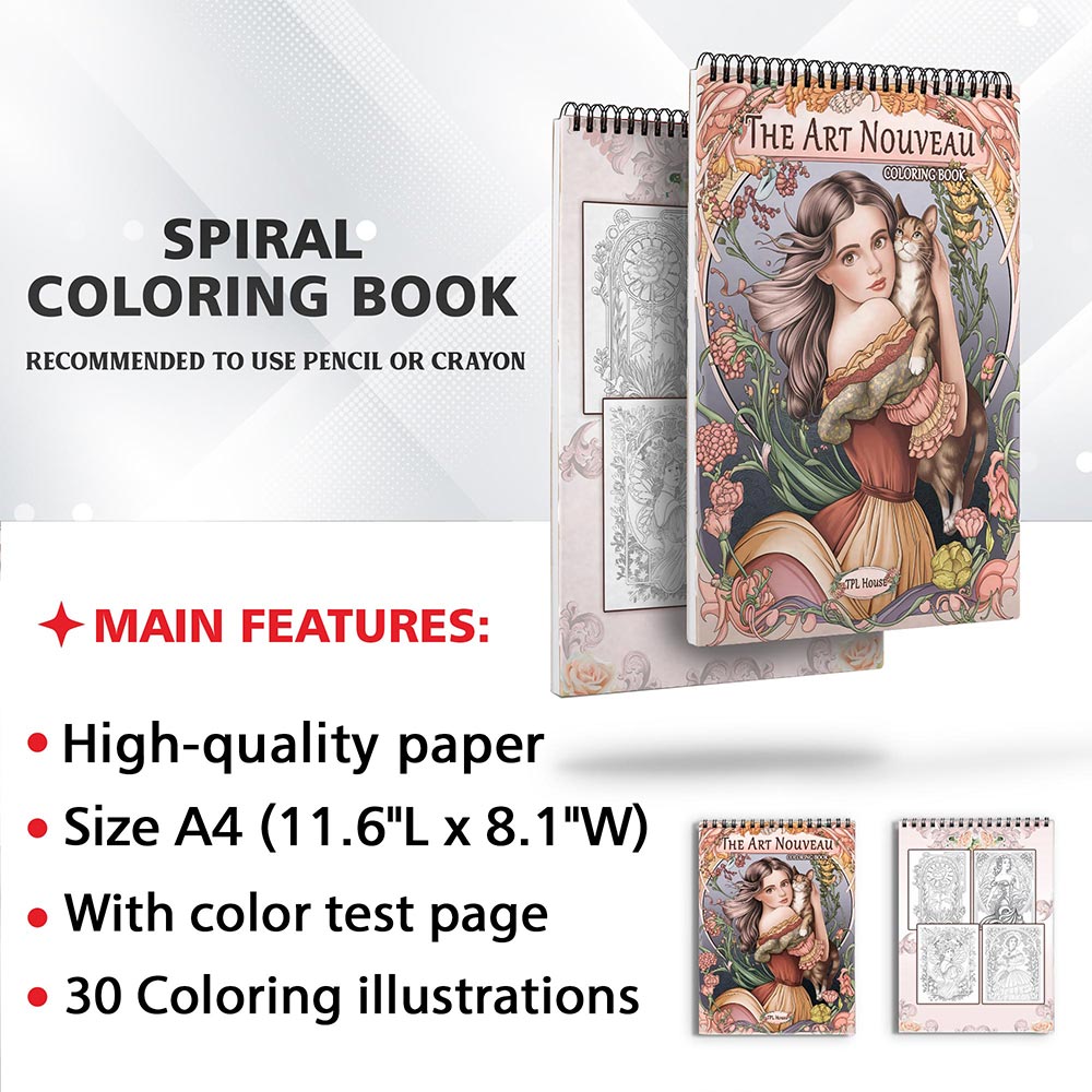 TPLHOUSE The Art Nouveau Coloring Sheets for Adults