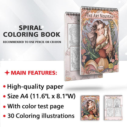 TPLHOUSE The Art Nouveau Coloring Sheets for Adults