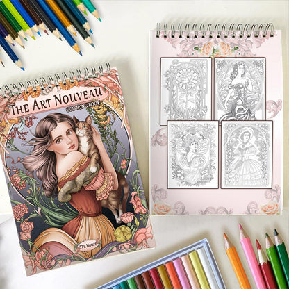 TPLHOUSE The Art Nouveau Spiral Coloring Book for Adults