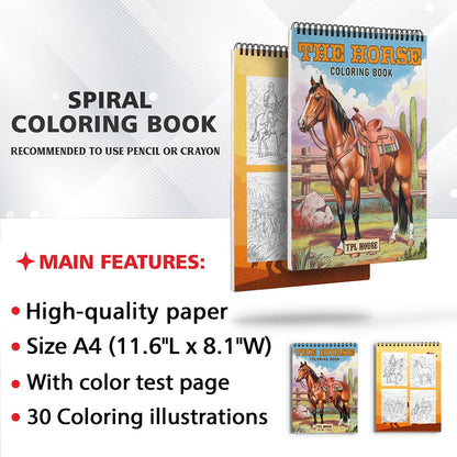 TPLHOUSE The Horse Coloring Sheets for Adults