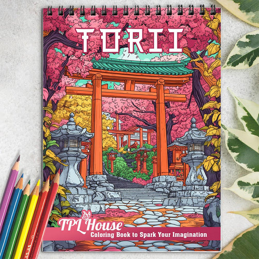 TPLHOUSE Torii Coloring Book for Adults