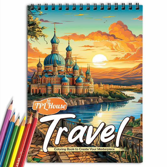 TPLHOUSE Travel Coloring Book for Adult