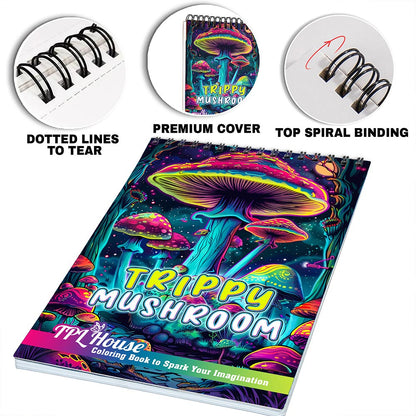 TPLHOUSE Trippy Mushroom Coloring Pages for Adults