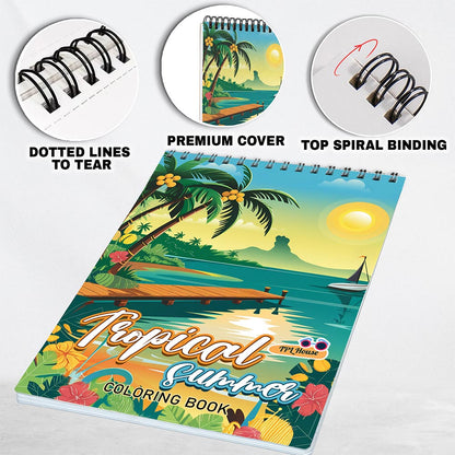 TPLHOUSE Tropical Summer Coloring Pages For Adults