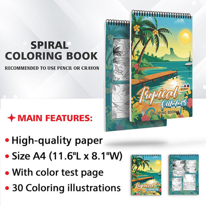 TPLHOUSE Tropical Summer Coloring Sheets For Adults