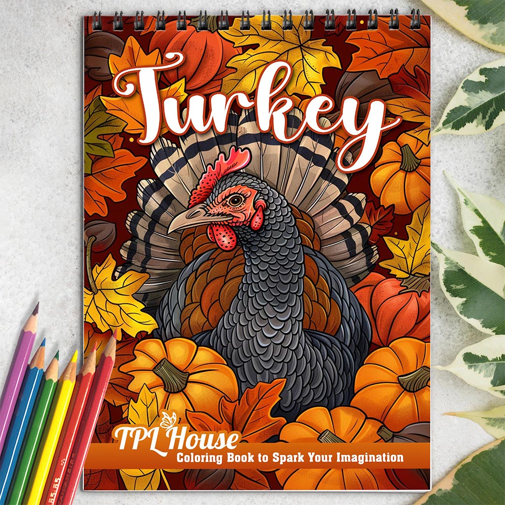 TPLHOUSE Turkey Coloring Book for Adults