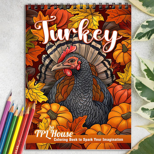 TPLHOUSE Turkey Coloring Book for Adults