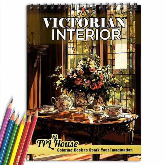 TPLHOUSE Victorian Interior Coloring Book for Adult