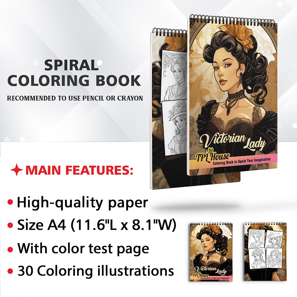 TPLHOUSE Victorian Lady Coloring Sheets for Adult