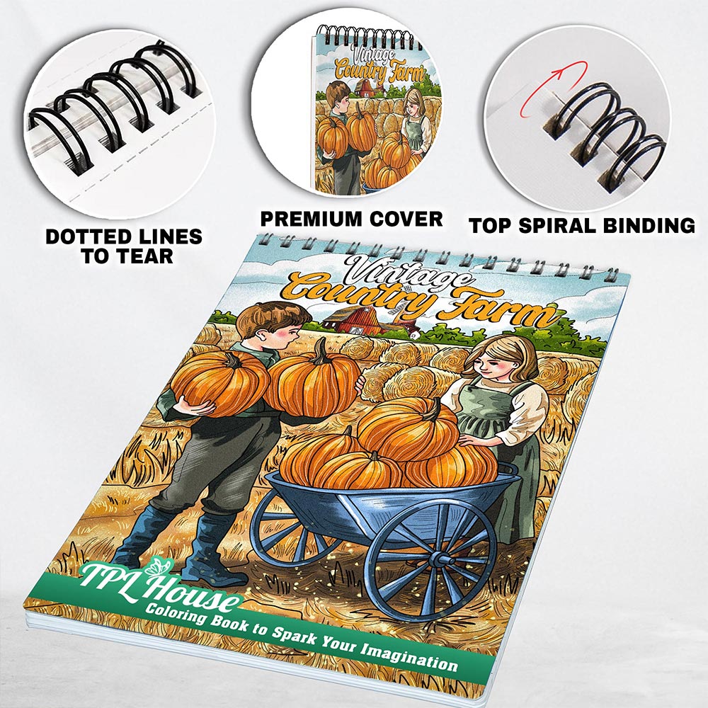 TPLHOUSE Vintage Country Farm Coloring Pages for Adults