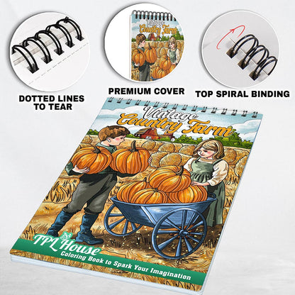 TPLHOUSE Vintage Country Farm Coloring Pages for Adults