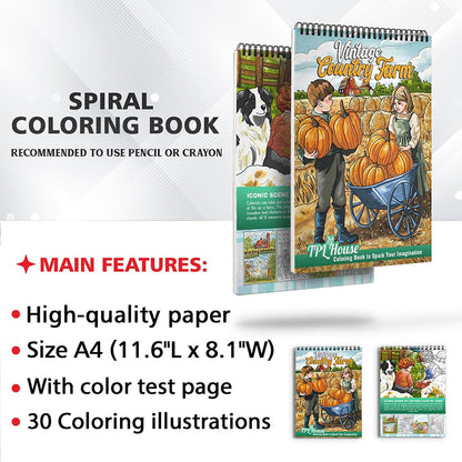 TPLHOUSE Vintage Country Farm Coloring Sheets for Adults