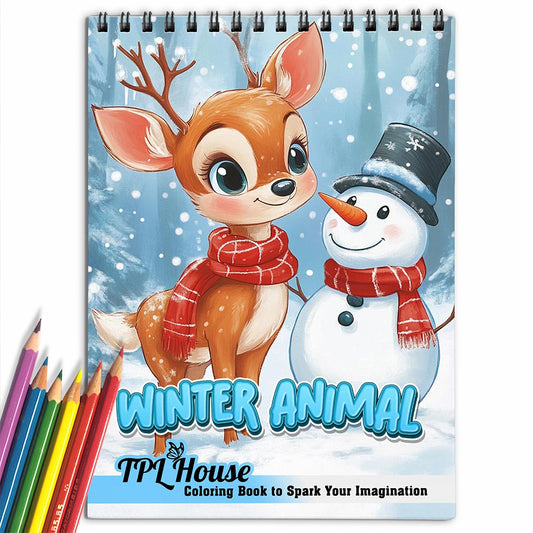 TPLHOUSE Winter Animals Coloring Book for Adult