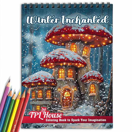 TPLHOUSE Winter Enchanted Coloring Book for Adult