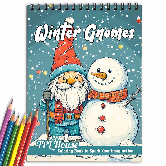 TPLHOUSE Winter Gnomes Coloring Book for Adult