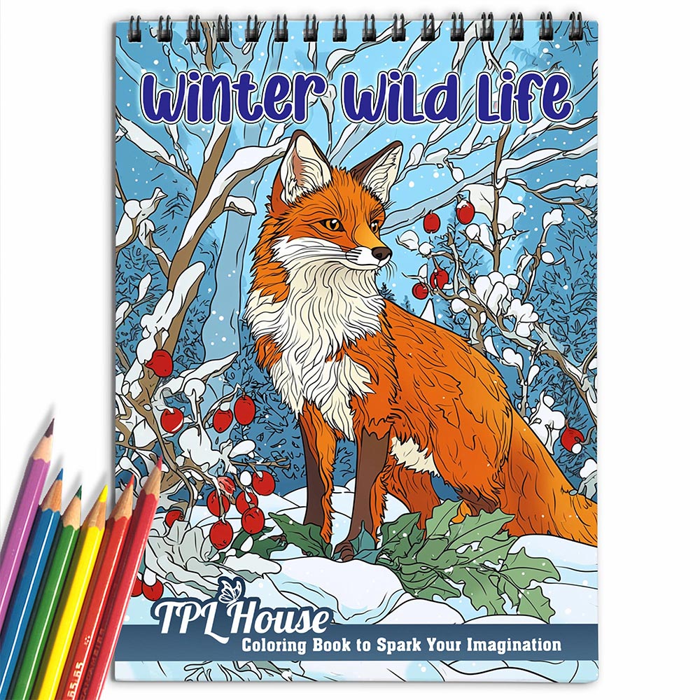 TPLHOUSE Winter Wild Life Coloring Book for Adult