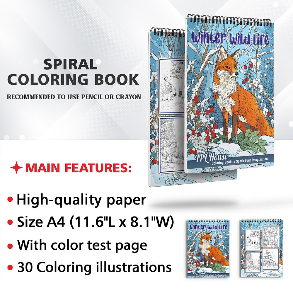 TPLHOUSE Winter Wild Life Coloring Sheets for Adult