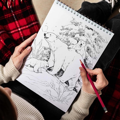 TPLHOUSE Winter Wild Life Spiral Bound Coloring Book for Adult