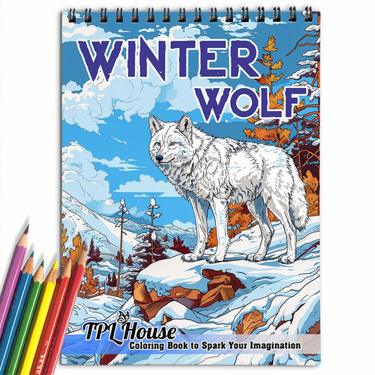 TPLHOUSE Winter Wolf Coloring Book for Adult