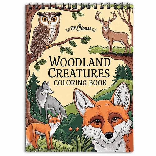 TPLHOUSE Woodland Creatures Coloring Book for Adults