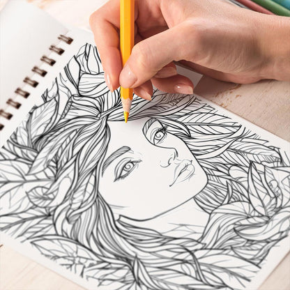 TPLHOUSE Woodland Spirit Coloring Book Spiral Bound for Adults