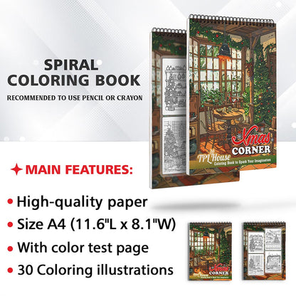 TPLHOUSE Xmas Corner Coloring Sheets for Adult