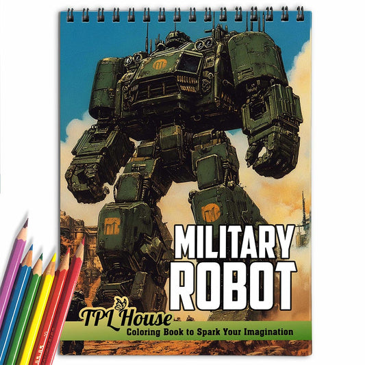TPLHOUSE Military Robot Coloring Book for Adult
