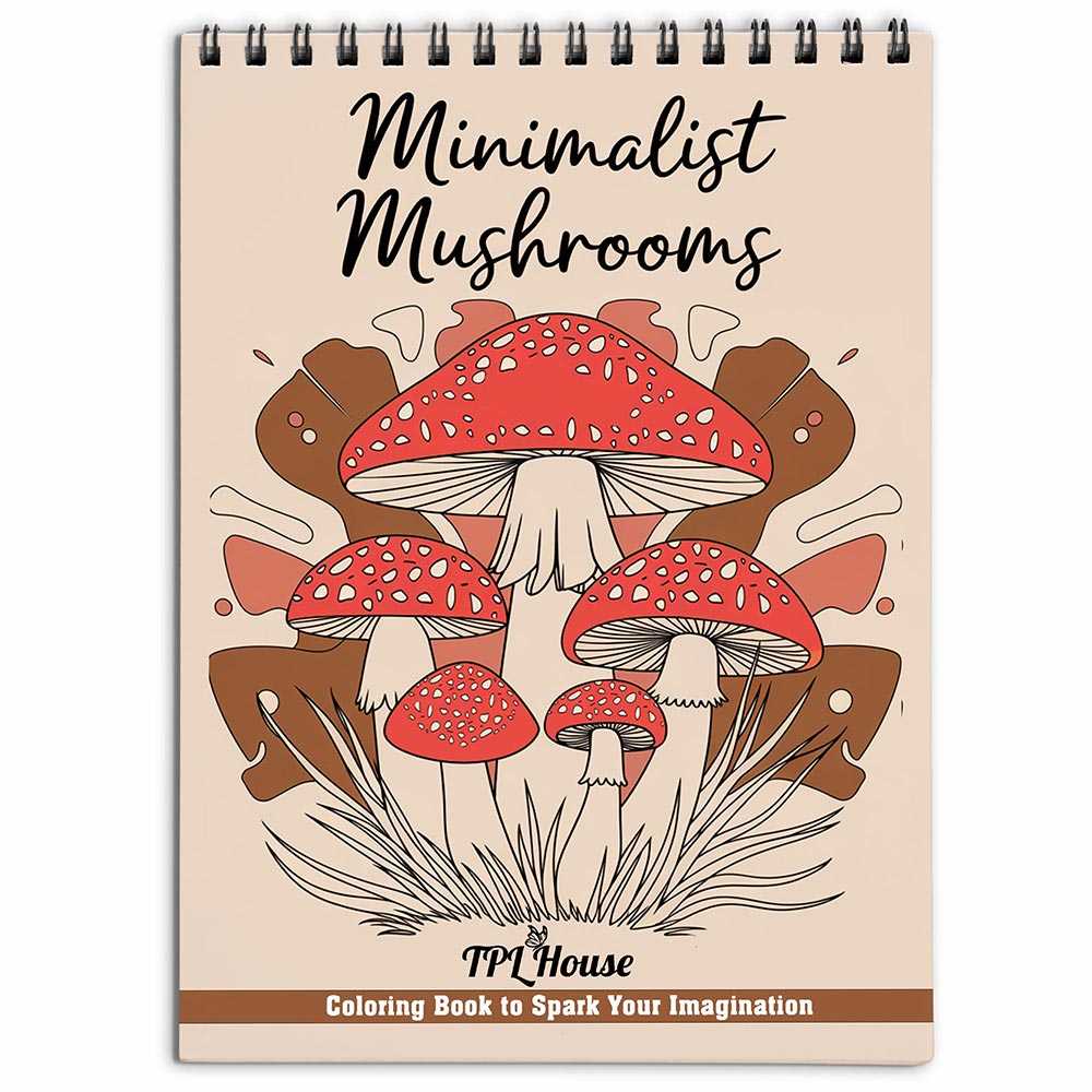 TPLHOUSE Minimalist Mushroom Coloring Book for Adults