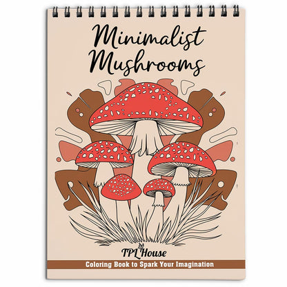 TPLHOUSE Minimalist Mushroom Coloring Book for Adults