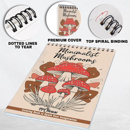 TPLHOUSE Minimalist Mushroom Coloring Pages for Adults