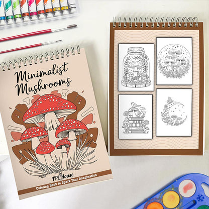 TPLHOUSE Minimalist Mushroom Spiral Coloring Book for Adults