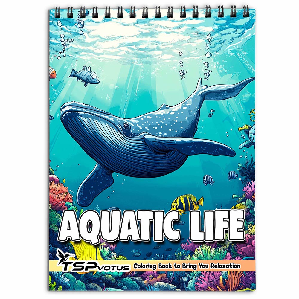 TSPVOTUS Aquatic Life Coloring Book for Adult