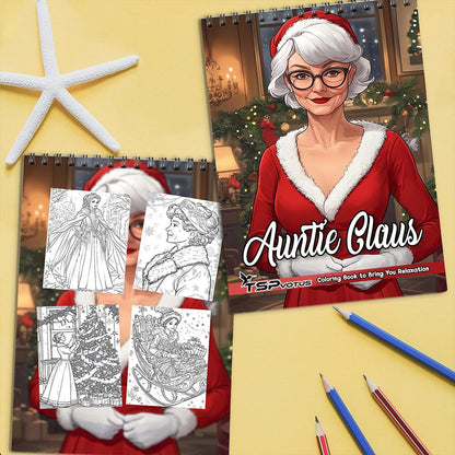 TSPVOTUS Auntie Claus Coloring Book Spiral Bound for Adult