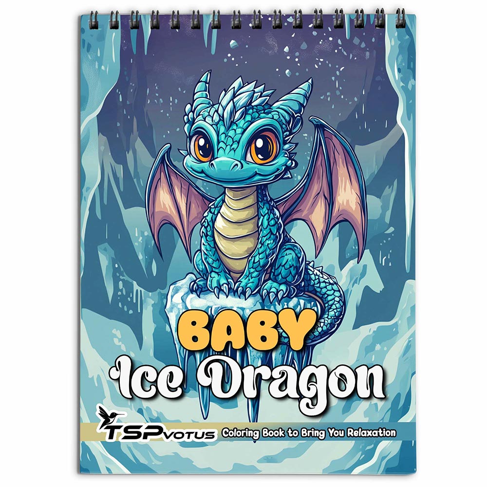 TSPVOTUS Baby Ice Dragon Coloring Book for Adult