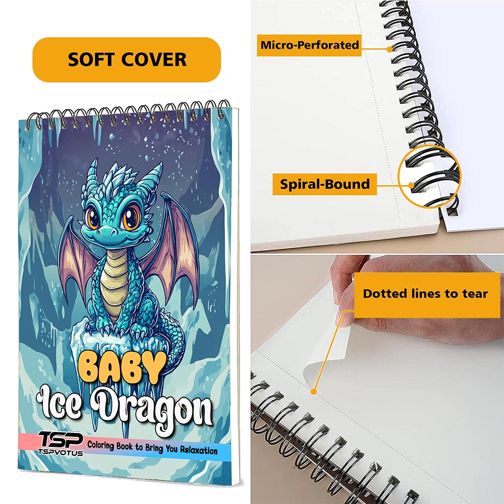 TSPVOTUS Baby Ice Dragon Coloring Pages for Adult