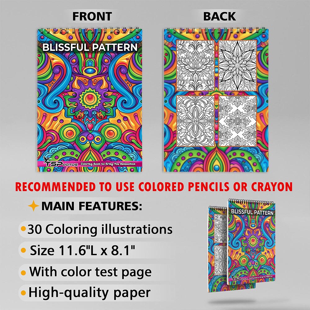 TSPVOTUS Blissful Pattern Coloring Sheets for Adult