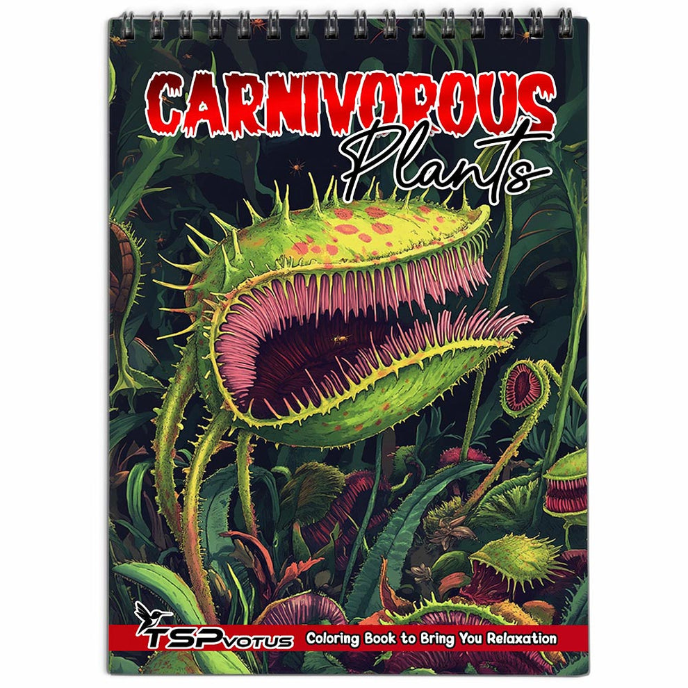 TSPVOTUS Carnivorous Plants Coloring Book for Adult, Spiral Bound, Sof ...