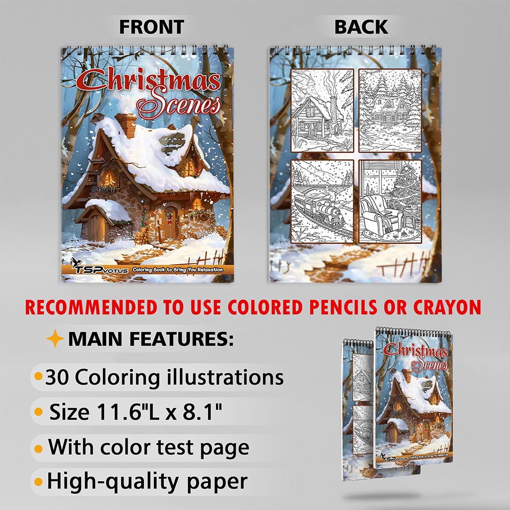 TSPVOTUS Christmas Scenes Coloring Sheets for Adult