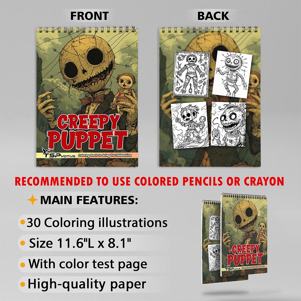 TSPVOTUS Creepy Puppet Coloring Sheets for Adult